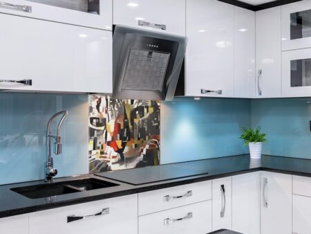 Abstract Cat Kitchen Splashback