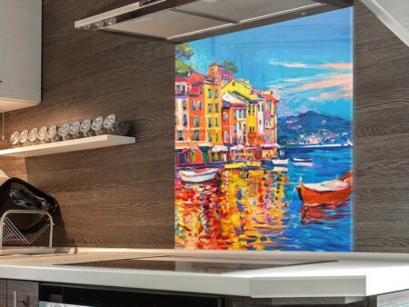 Boats in Harbour Kitchen Splashback