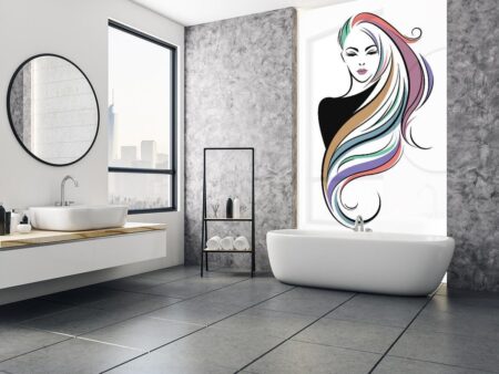 Designer Hair Glass Print