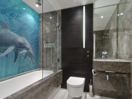 Dolphin Life Printed Glass