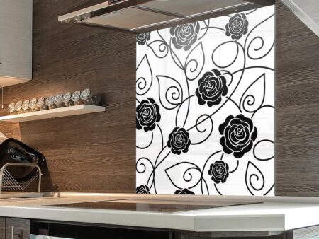 Rose Pattern Kitchen Splashback