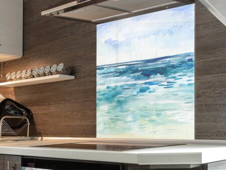 Sea Watercolour Glass Splashback