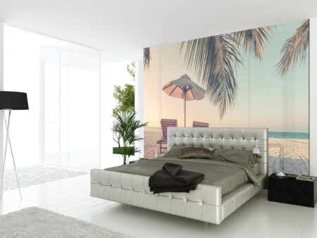 Sunset Beach Glass Print