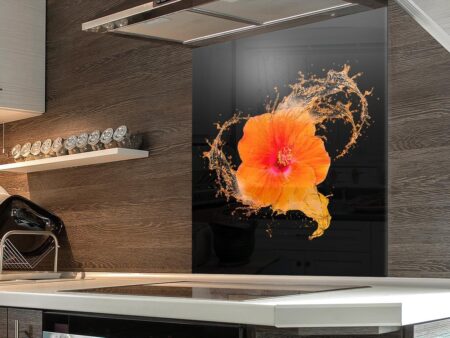 Hibiscus Splash Kitchen Splashback