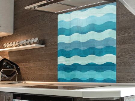 Waves Abstract Kitchen Splashback