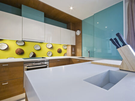 Coconut Halves Glass Splashback