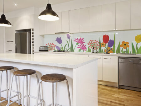 Spring Flowers Glass Splashback