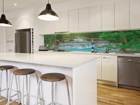 Stepped Waterfall Glass Splashback