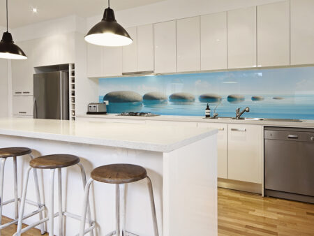Water Stepping Stones Splashback