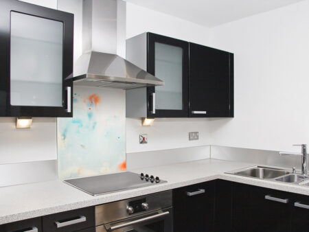 White Base Abstract Splashback