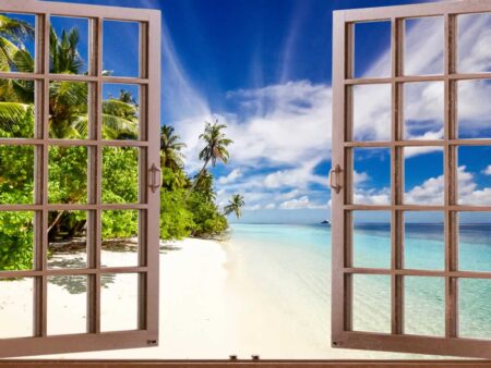 Tropical Beach Window Splashback